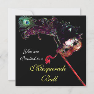 CLASSY MARDI GRAS MASQUERADE BALL MASK, schwarz Einladung