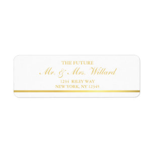Classy Mariage Adresse de retour Étiquettes Gold F