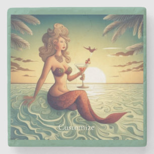 Classy Martini Mermaid Thunder_Cove Steinuntersetzer