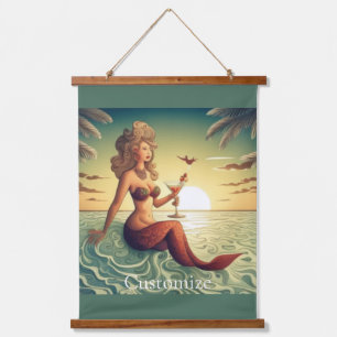 Classy Martini Mermaid Thunder_Cove Wandteppich Mit Holzrahmen
