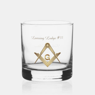 Classy Masonic Mit Monogramm Whiskyglas