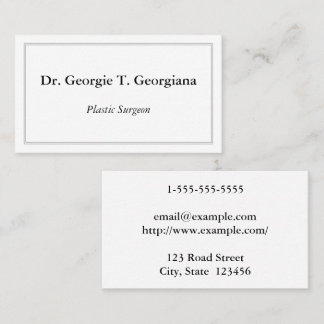 Classy & Minimal Plastic Surgeon Business Card Visitenkarte