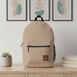 Classy Minimalist Sand Custom Backpack - Simple  Bedruckter Rucksack