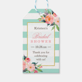 Classy Mint Green Floral Brautparty Vielen Dank Geschenkanhänger