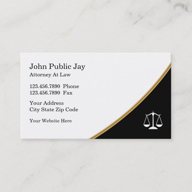 Classy Modern Anwaltskanzlei Business Cards Visitenkarte (Vorderseite)