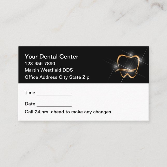 Classy Modern Dentist Office Appointment Cards  Terminkarte (Vorderseite)