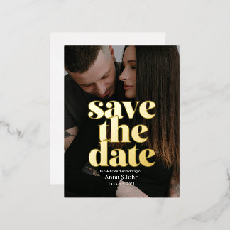 Classy Modern Gold Foil Enregistrer la carte Date