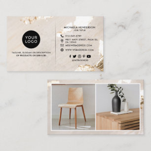 Classy Modern Gold Foil Logo 2 Fotos Social Media Visitenkarte