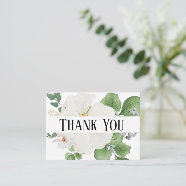 Classy modern minimalist Floral Enclosure Card Begleitkarte (Stehend Vorderseite)