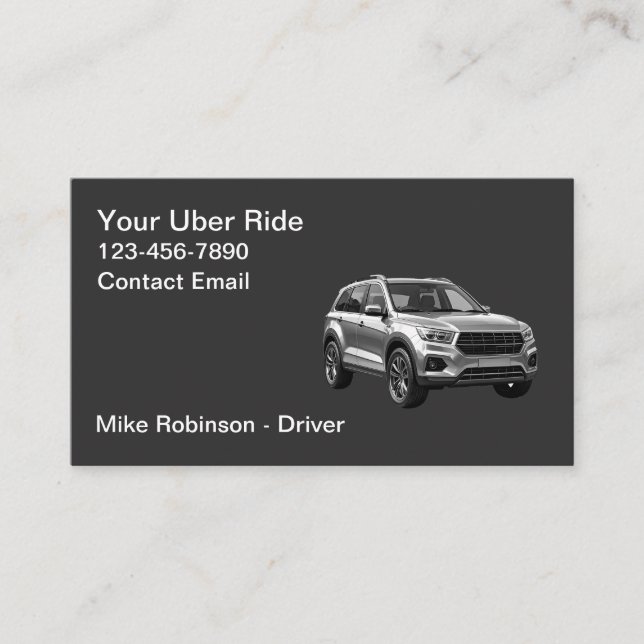 Classy Modern Simple Uber Driver Taxi Visitenkarte (Vorderseite)
