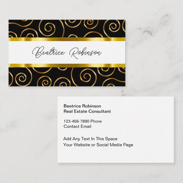 Classy Monogram Business Cards Visitenkarte (Vorne/Hinten)