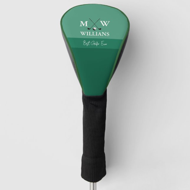 Classy Monogram Green Golf Headcover (Vorderseite)