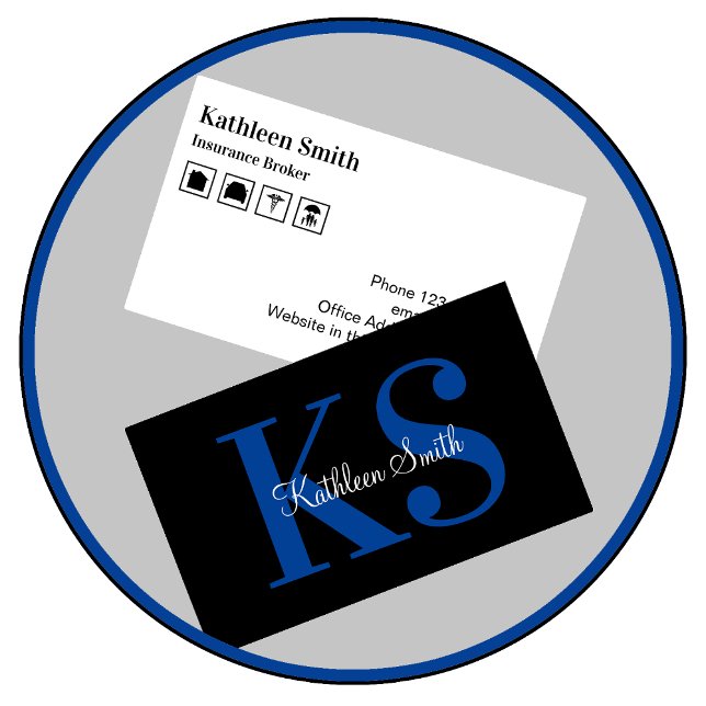 Classy Monogram Insurance Broker Visitenkarte (Von Creator hochgeladen)