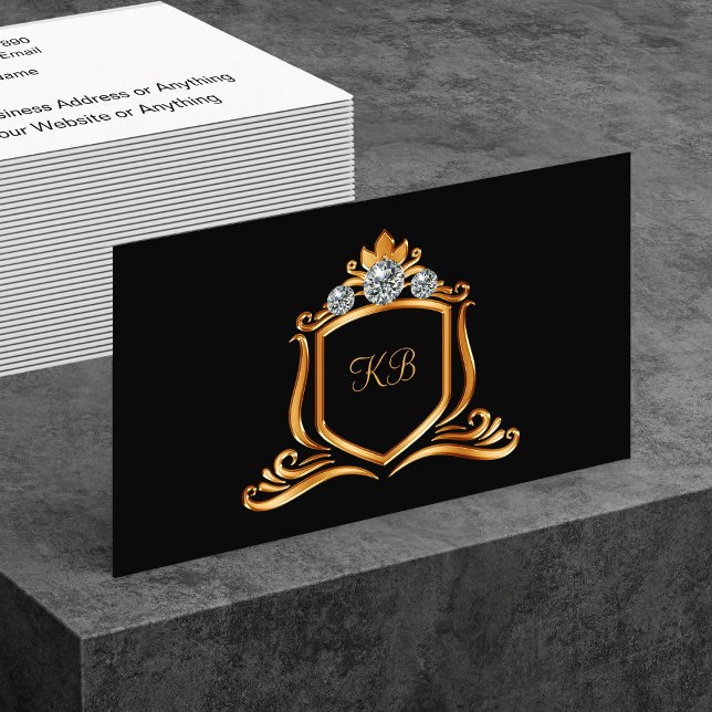 Classy Monogram Name Initials Business Cards Visitenkarte (Von Creator hochgeladen)