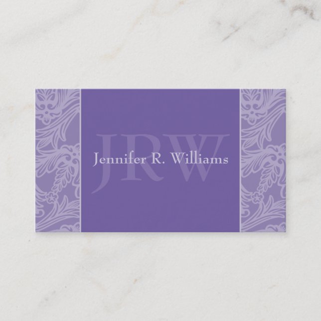 Classy Monogram Periwinkle Business Card Visitenkarte (Vorderseite)