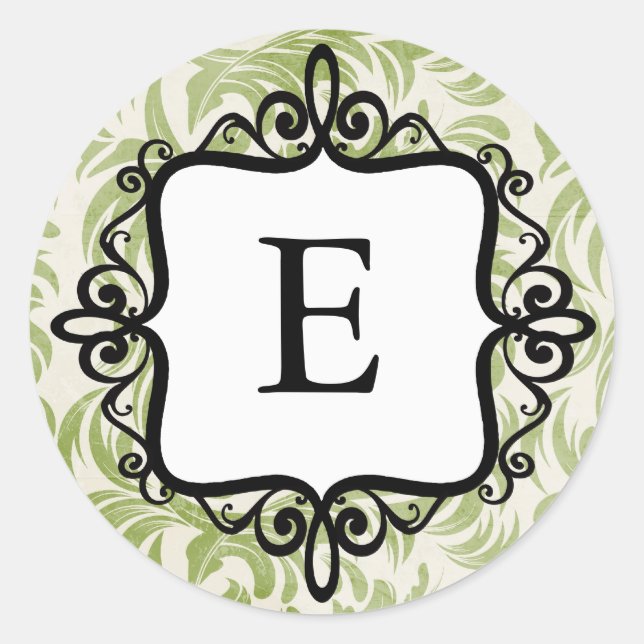 Classy Monogram Umschlag Aufkleber (Vorderseite)