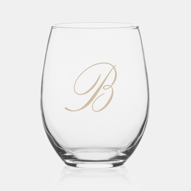Classy Monogram Weinglas Ohne Stiel (Vorderseite)