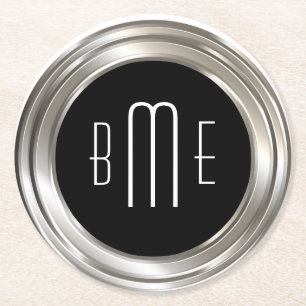 Classy Monogramm Budget Runder Pappuntersetzer