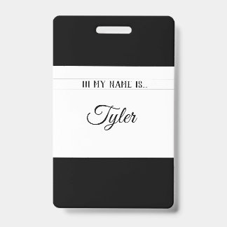 Classy Monotone Name Tag Ausweis