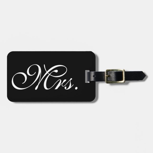 Classy Mrs. Black Luggage Tag Gepäckanhänger (Vorderseite horizontal)