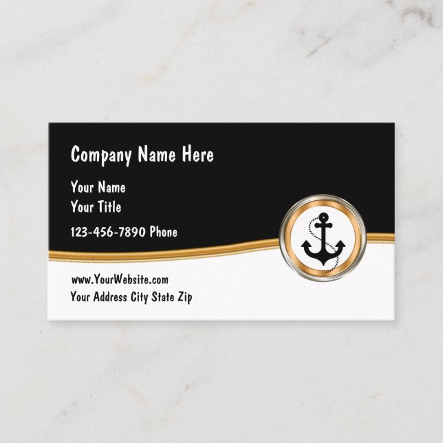 Classy Nautical Marine Theme Visitenkarte (Vorderseite)