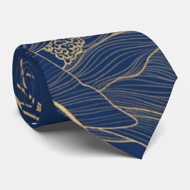 Classy Navy Blue Botanals Groomesmen Krawatte (Gerollt)