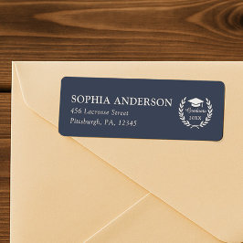 Classy Navy Blue Custom Abschluss Rücksendeadresse
