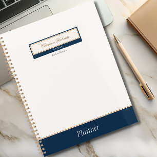 Classy Navy Blue Ivory Business Planer