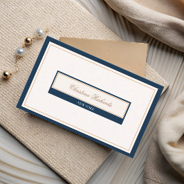 Classy Navy Blue Ivory Visitenkarte