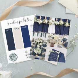 Classy Navy Elfenbein Hochzeitsfarben Palette Kart