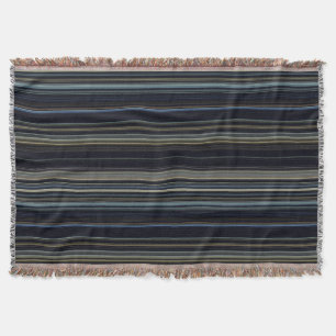 Classy Navy und Gold Multicolor Stripes Decke