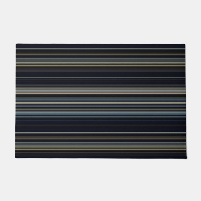 Classy Navy und Gold Multicolor Stripes Fußmatte (Vorderseite)