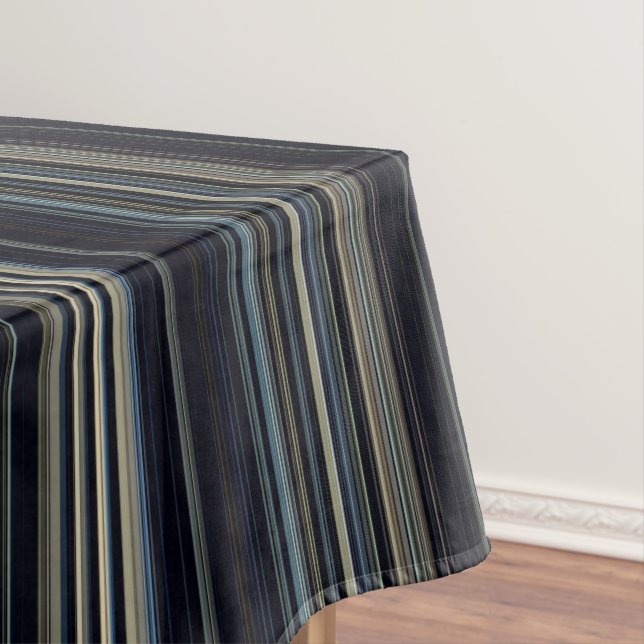 Classy Navy und Gold Multicolor Stripes Tischdecke (Beispiel)