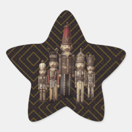 Classy Nutcracker Soldiers Brown Gold Traditional Stern-Aufkleber