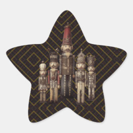 Classy Nutcracker Soldiers Brown Gold Traditional Stern-Aufkleber