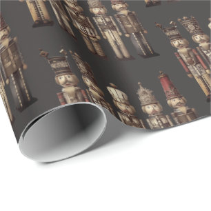 Classy Nutcracker Soldiers Brown Traditional Geschenkpapier