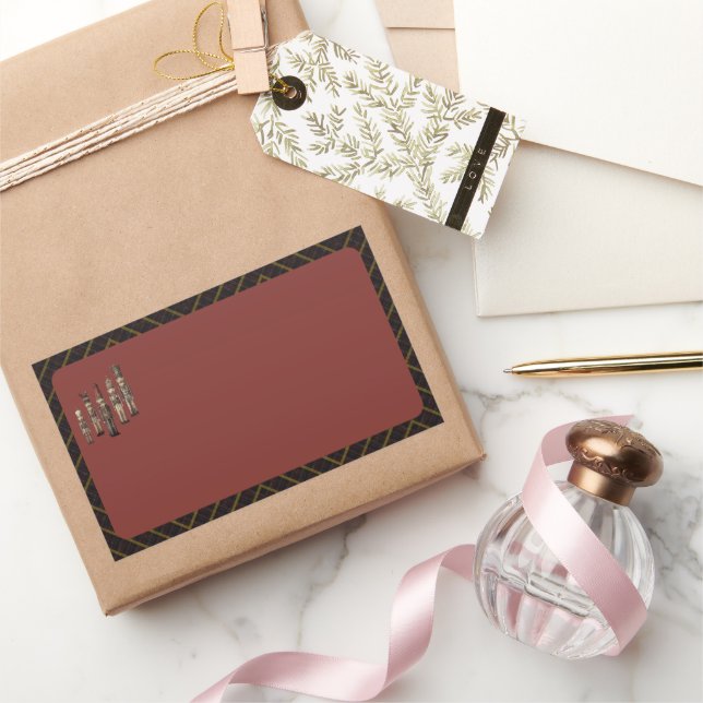 Classy Nutcracker Soldiers Name Labels Red Rechteckiger Aufkleber (Schenken)