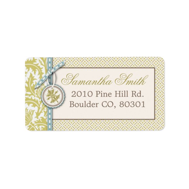 Classy Olive Address Label Adressaufkleber (Vorne)