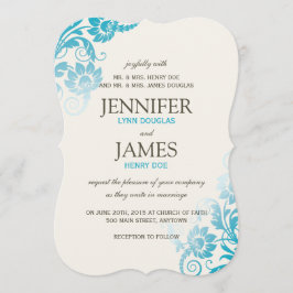 Classy Ombre Aquamarin Hochzeitseinladungen Einladung