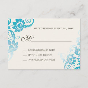 Classy Ombre Shades de mariage Turquoise RSVP