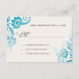 Classy Ombre Shades von Aquamarinen Hochzeiten RSV RSVP Karte