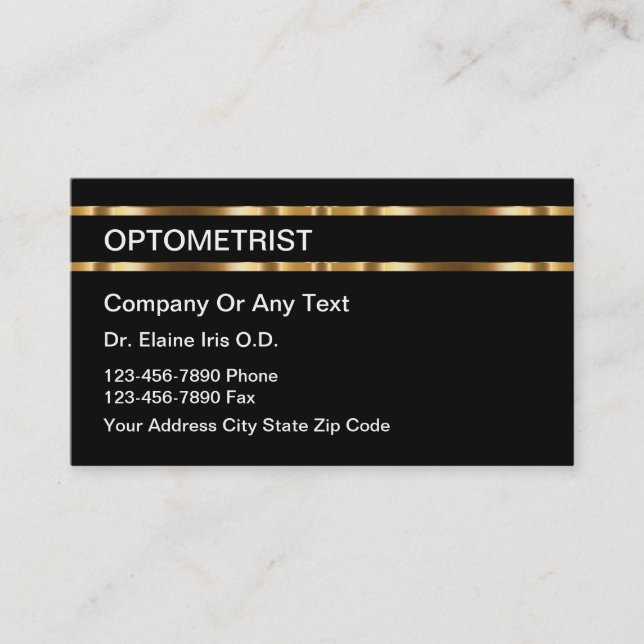 Classy Optometrist für Unternehmenskarten Terminkarte (Vorderseite)