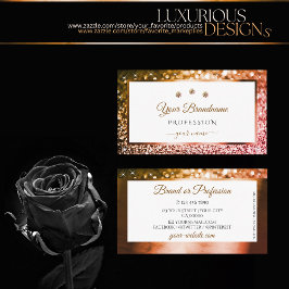 Classy Orange Pink Ombre Glitzer White Diamonds Visitenkarte