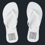 Classy Paares Initails| Weiß und Grau Flip Flops<br><div class="desc">Klug,  kühn und modern.</div>