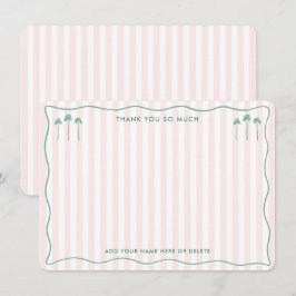 Classy Palm Springs Pink Green Bridal Shower Dankeskarte