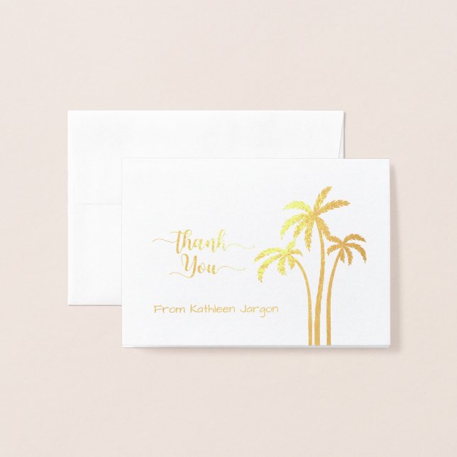 Classy Palm Tree Vielen Dank Folienkarte (Vorderseite mit Umschlag)