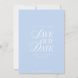 Classy Pastel Blue Elegant Save the Date Card