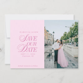 Classy Pastel Pink Elegant Save the Date Card