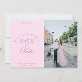 Classy Pastel Pink Elegant Save the Date Card