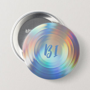Classy Pastel Rainbow Unicorn Holographic Bisexual Button